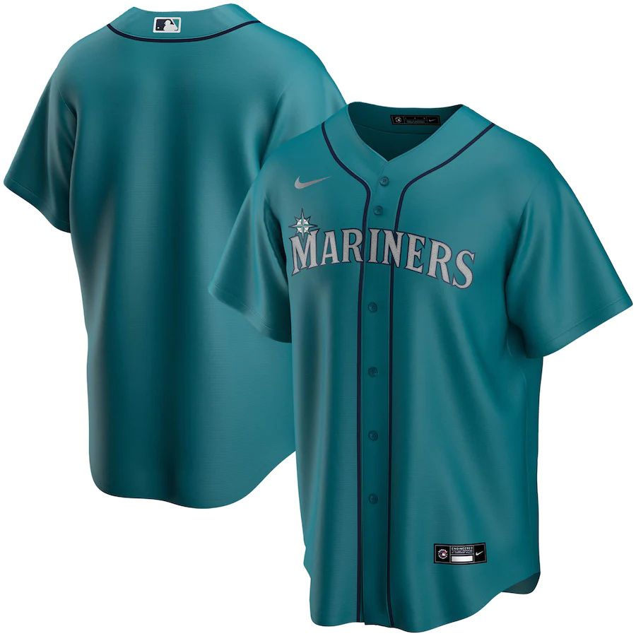 Mens Seattle Mariners Nike Aqua Alternate Replica Team MLB Jerseys